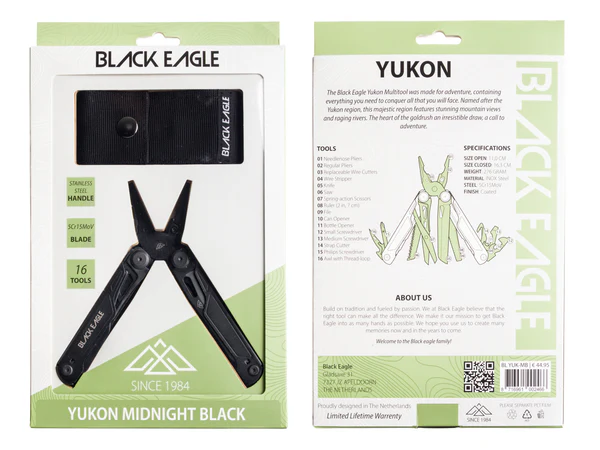 Multitool - Stainless Steel (16 tools) | Yukon Midnight Black | Black Eagle - Afbeelding 6