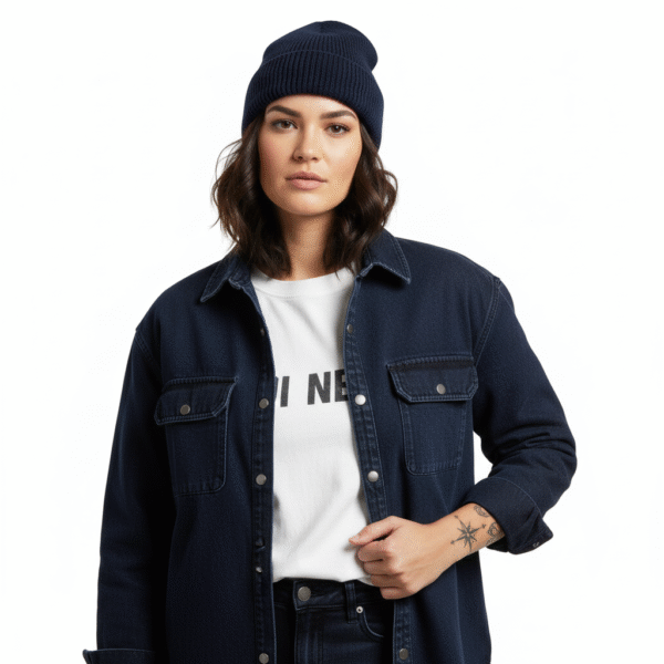 Beanie muts - Grof - Fleece voering - Unisex Diverse kleuren - Blauw