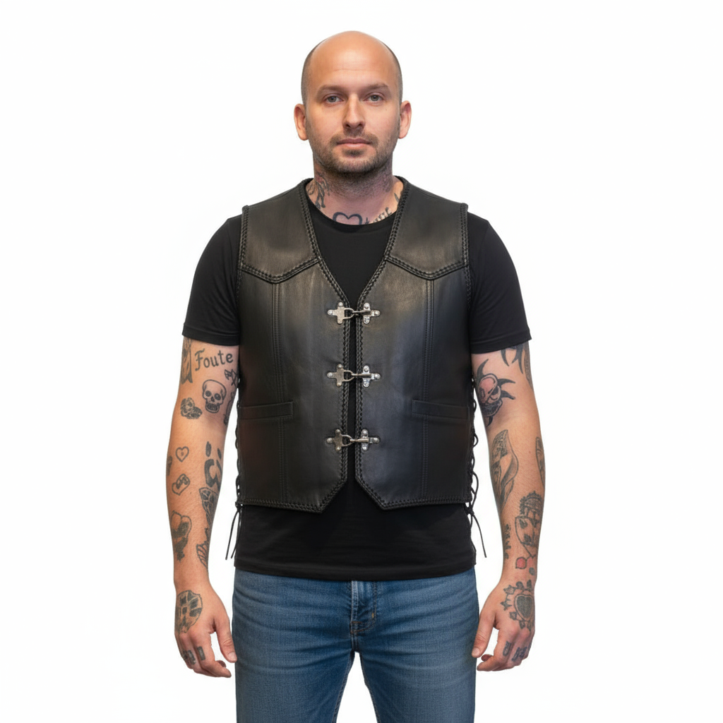100% leren Biker vest X-treme
