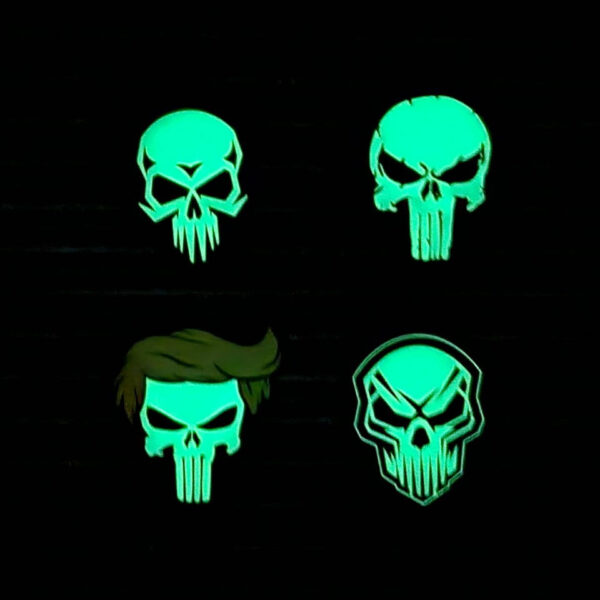 Embleem 3D PVC Angry skull glow in the dark 2