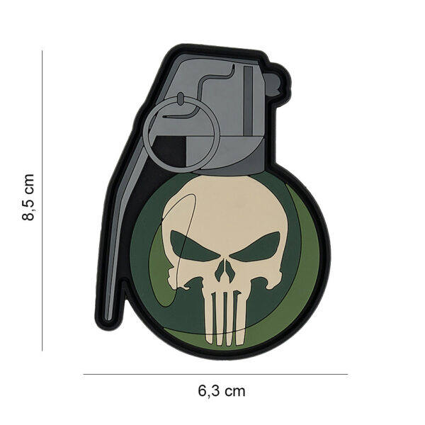 Embleem 3D PVC Handgranaat | Punisher-skull