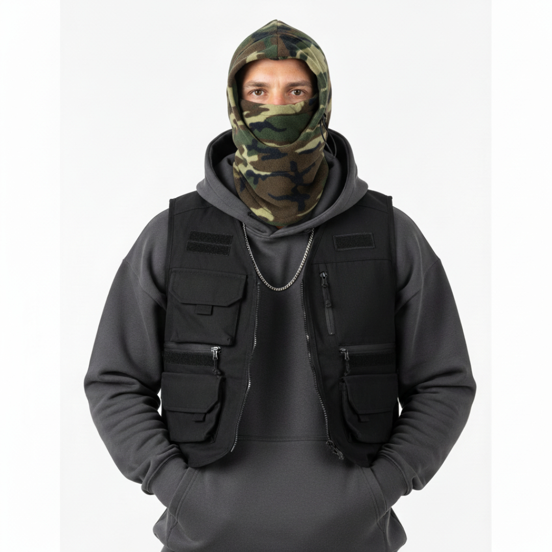 Fleece Polar Winter Bivakmuts - Tactische Sjaal & Muts - Zwart