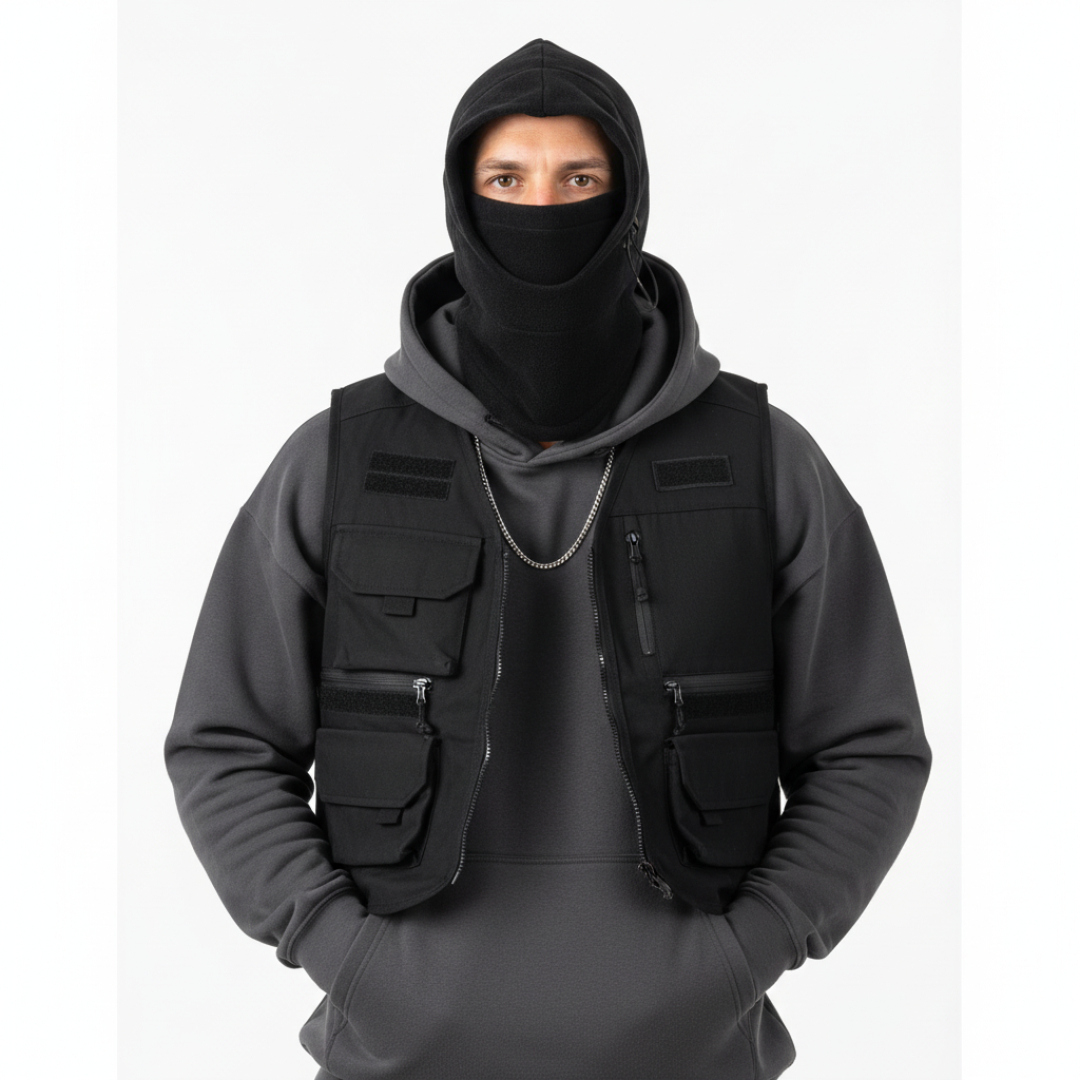 Fleece Polar Winter Bivakmuts - Tactische Sjaal & Muts - Zwart (2)