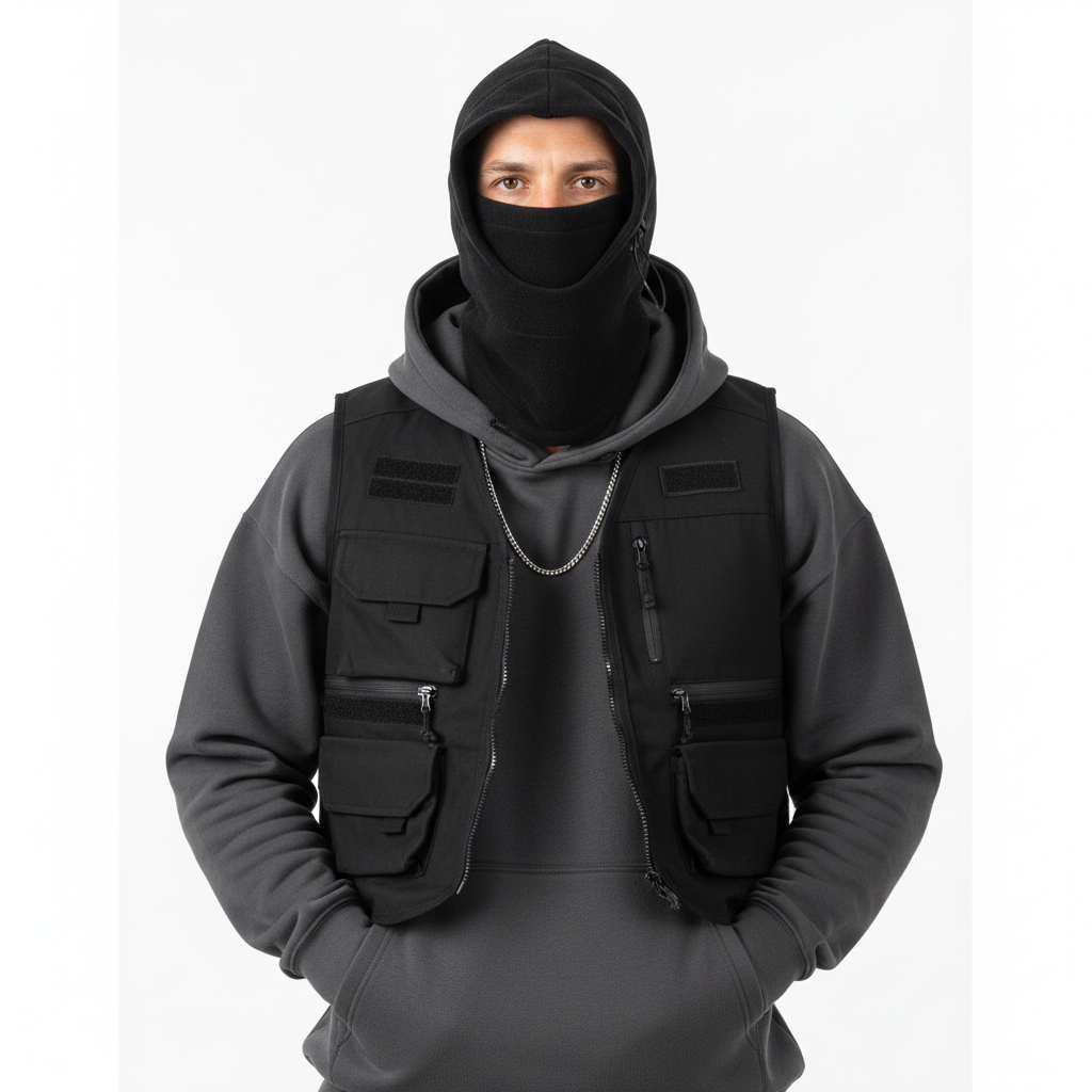 Fleece Polar Winter Bivakmuts - Tactische Sjaal & Muts - Zwart