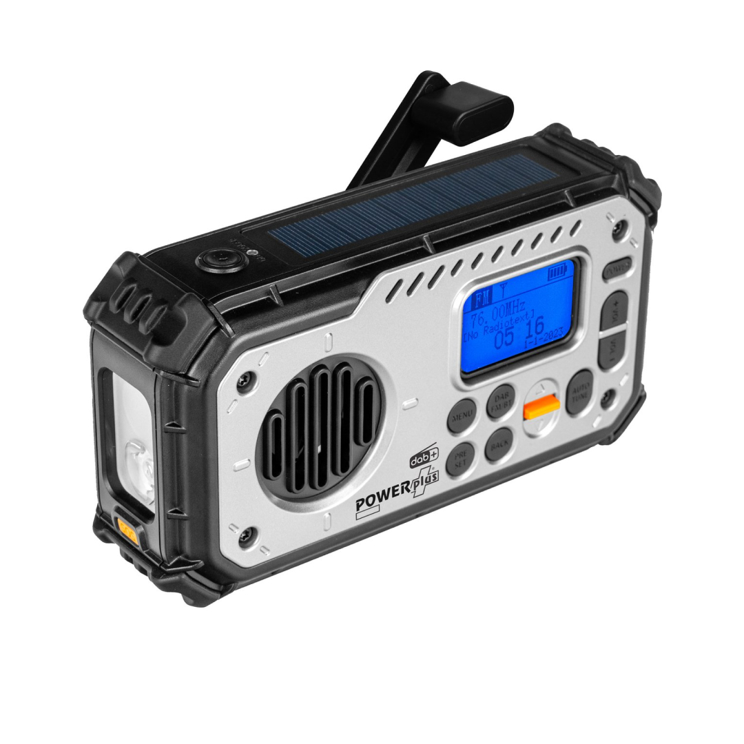 Radio Di Emergenza DAB+/FM 27000mAh Con Powerbank, Solare E A Manovella – Bluetooth, SOS, Torcia, Verde Militare
