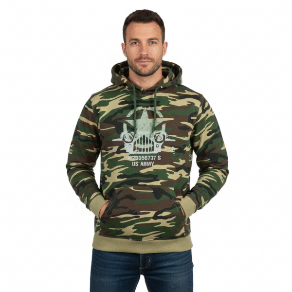 Hoodie Allied Star-Willys jeep Camouflage (2)