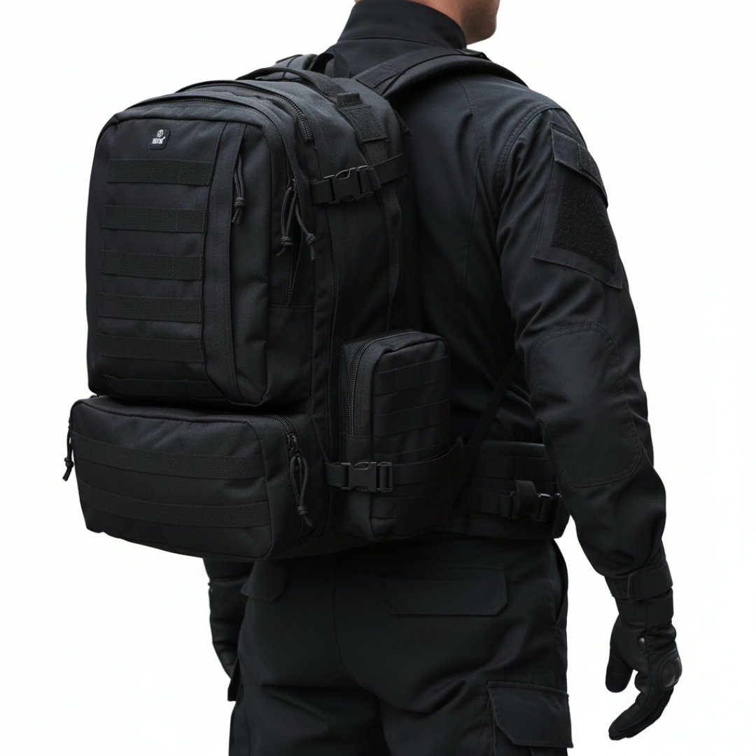 IT Tactische Rugzak 45L - Tactical-Modular Uitvouwbare Militaire Rugzak met MOLLE-systeem - Zwart