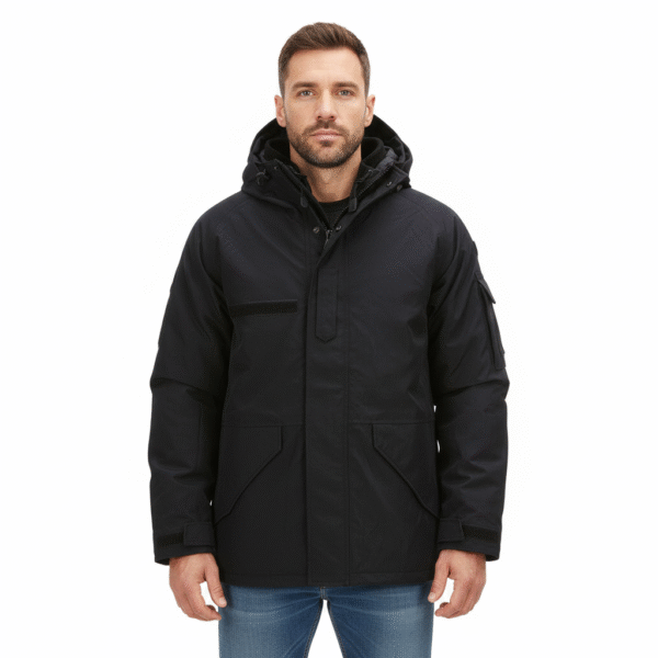 Militaire Parka jas heren- Winterjas gevoerd | Fostex Garments - L, Zwart