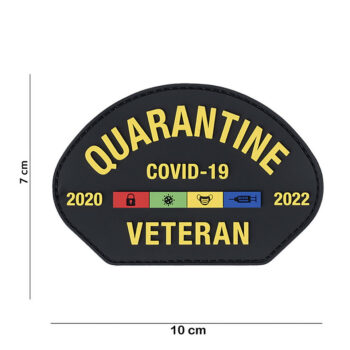 Embleem 3D PVC Quarantine Veteran Covid met klittenband