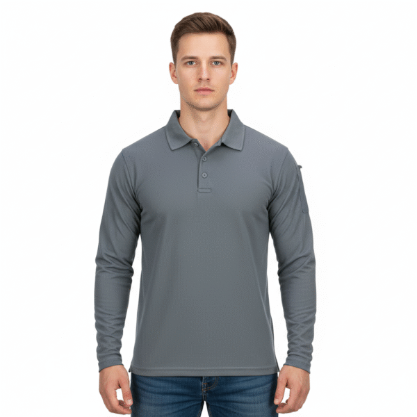 Tactical polo Quick Dry lange mouw. Diverse kleuren - XXXL, Wolf Grey
