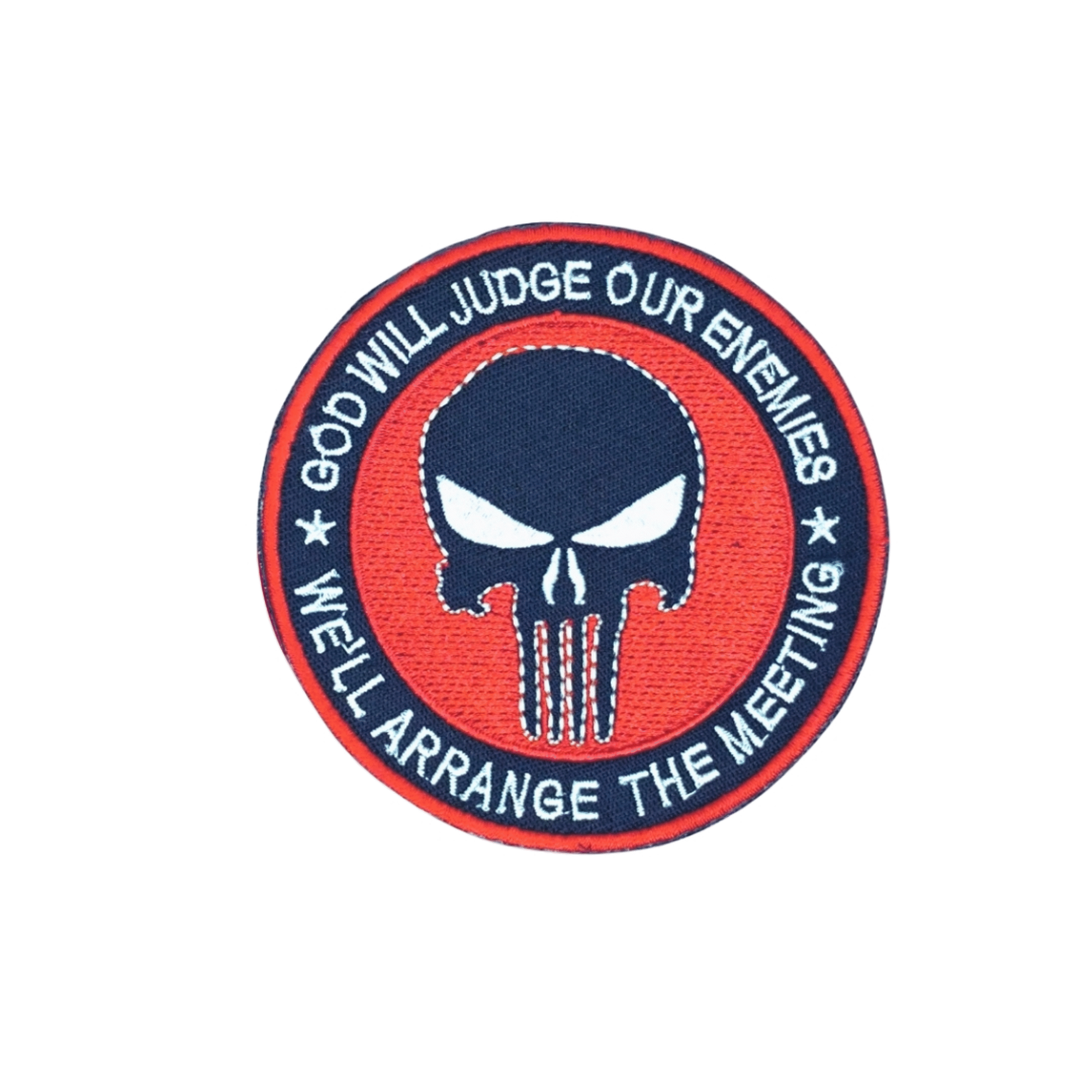 Embleem stof Punisher rood