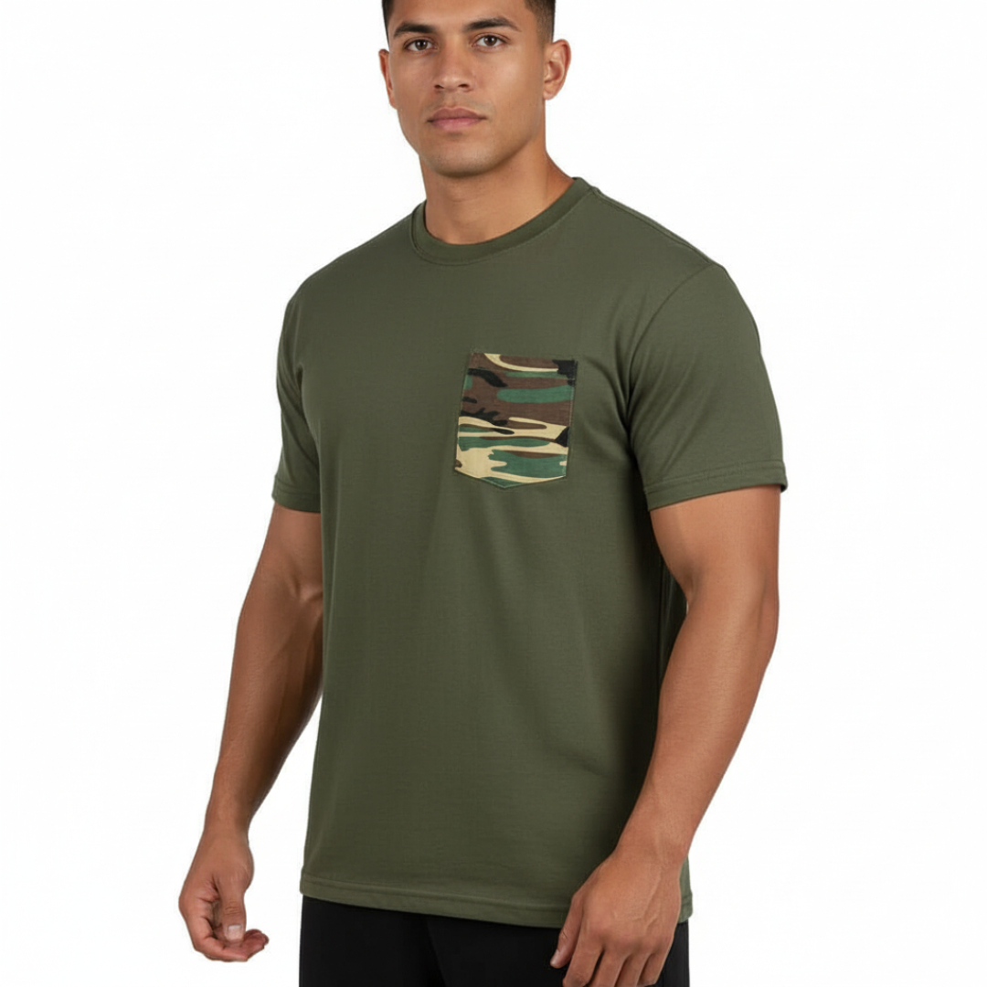 T-shirt man met borstzak