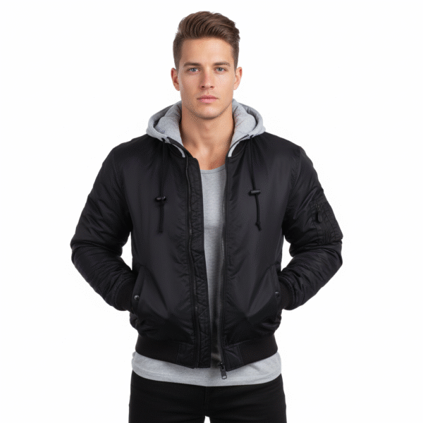 MA-1 Bomberjack met capuchon | Fostex Garments | Meerdere kleuren - XS, Zwart