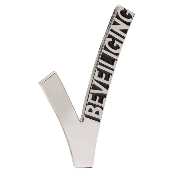 Beveiliging Embleem metaal – V-logo | Schroefdraad bevestiging – 3 pins