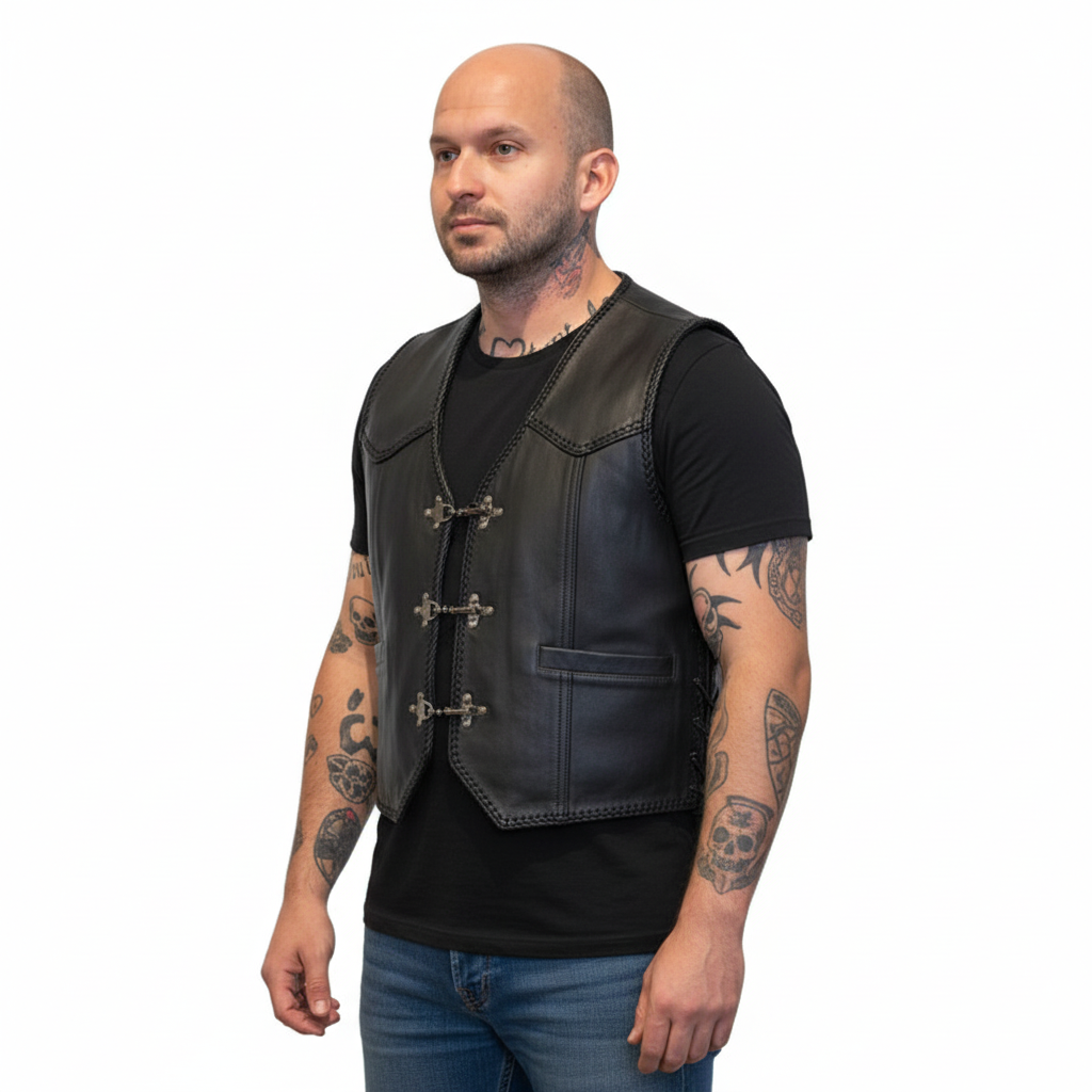 100% leren Biker vest X-treme - Afbeelding 3